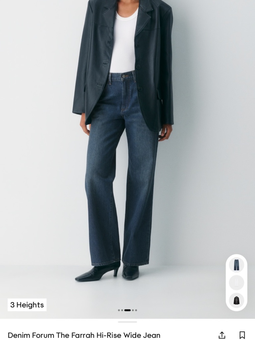 Denim Forum Farrah Hi-Rise Wide Leg Jeans - Dark Wash Blue